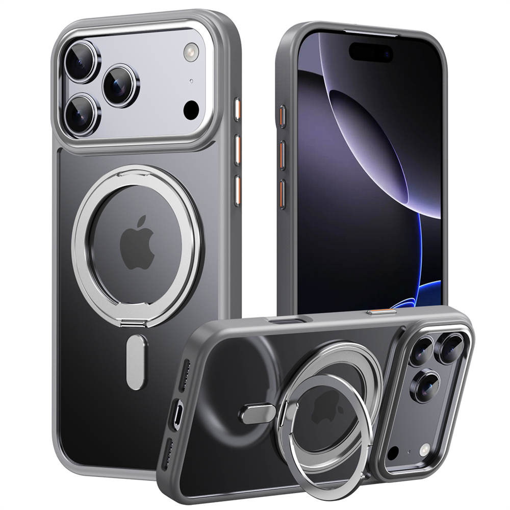Magnetic Charging Stand - Luxury Metal Ring Stand Clear Phone