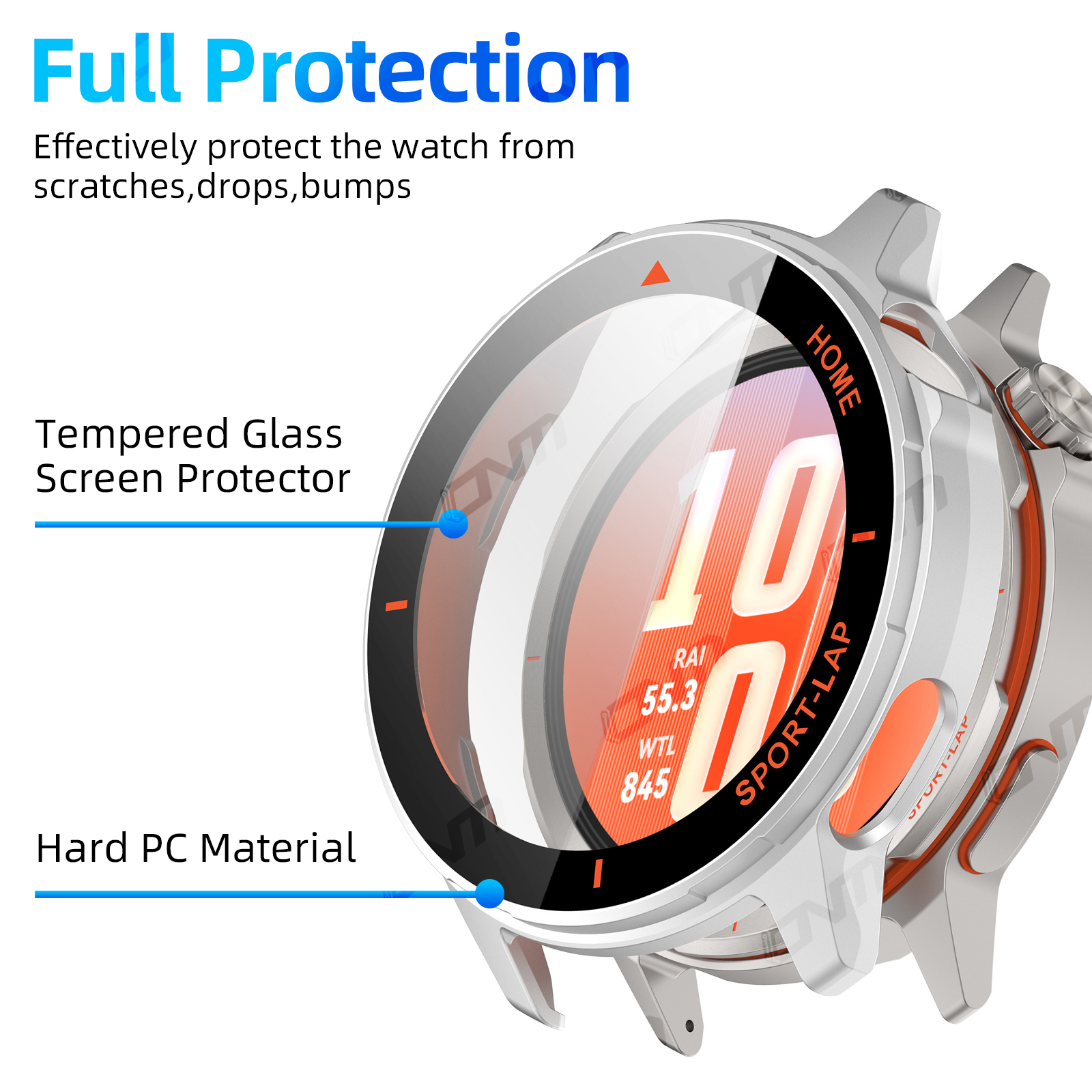 PC Case+Tempered Glass For Hua - Titan Smartwatch Accessories incelemesi ve fiyatı