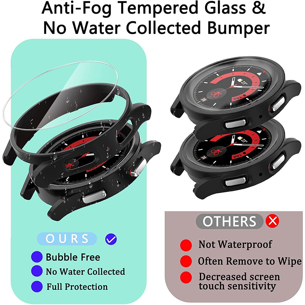 Cover+Tempered Glass for Samsu - Accessories For Galaxy Watch 5 incelemesi ve fiyatı