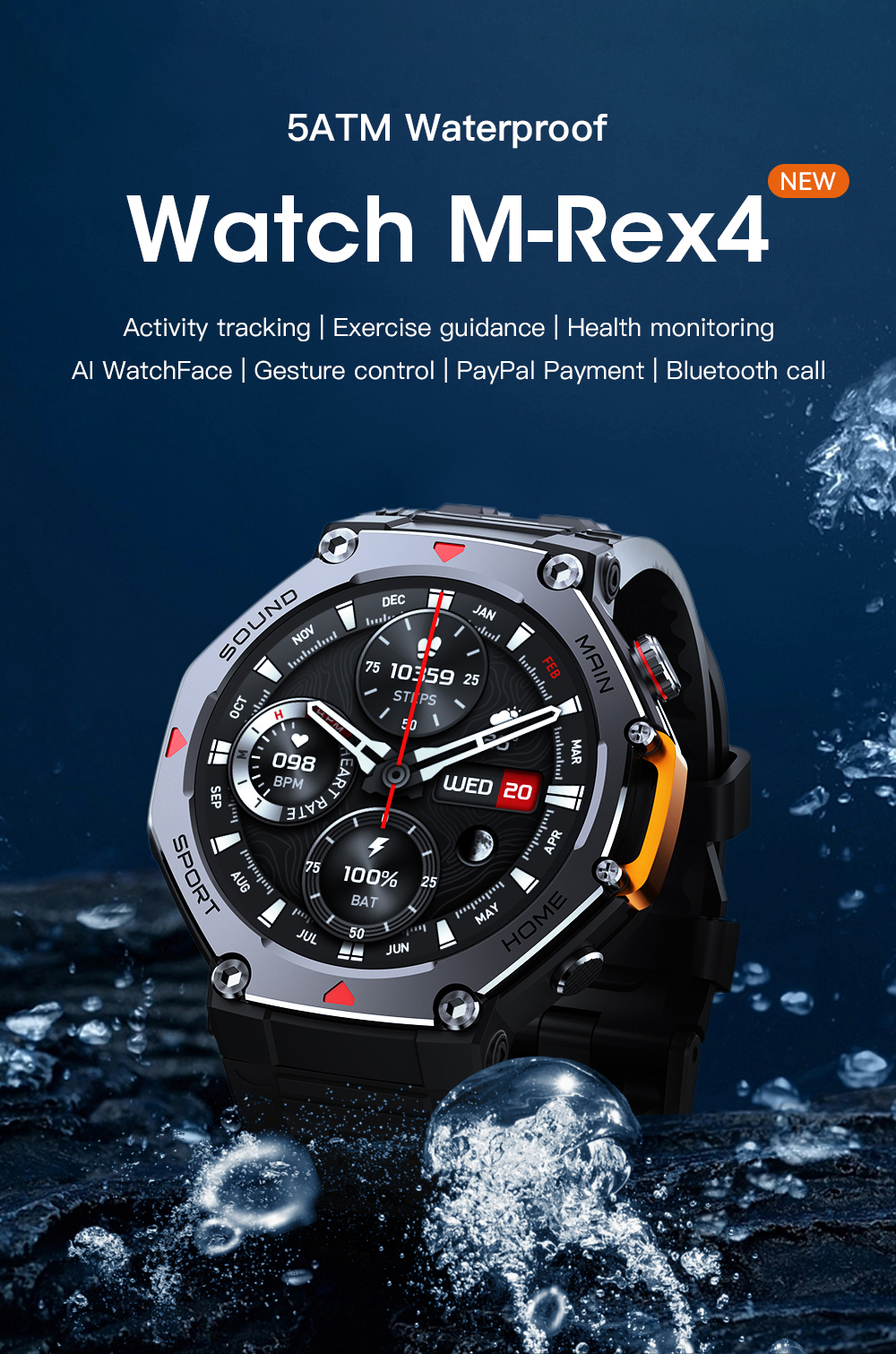 5ATM Waterproof  Smart Watch C - Smartwatch M Active incelemesi ve fiyatı