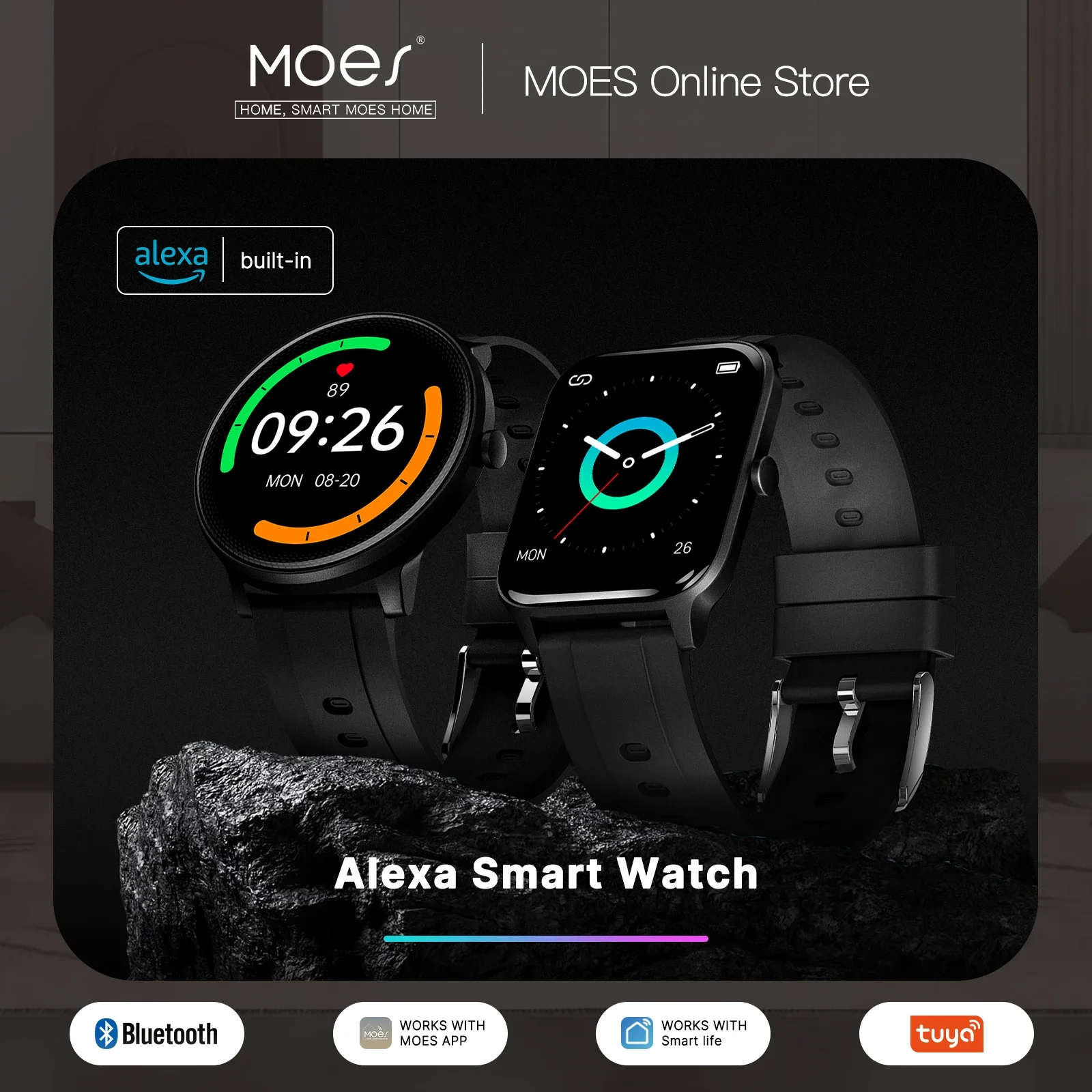 MOES Smart Watch Alexa Built-i - Smartwatch Touch incelemesi ve fiyatı