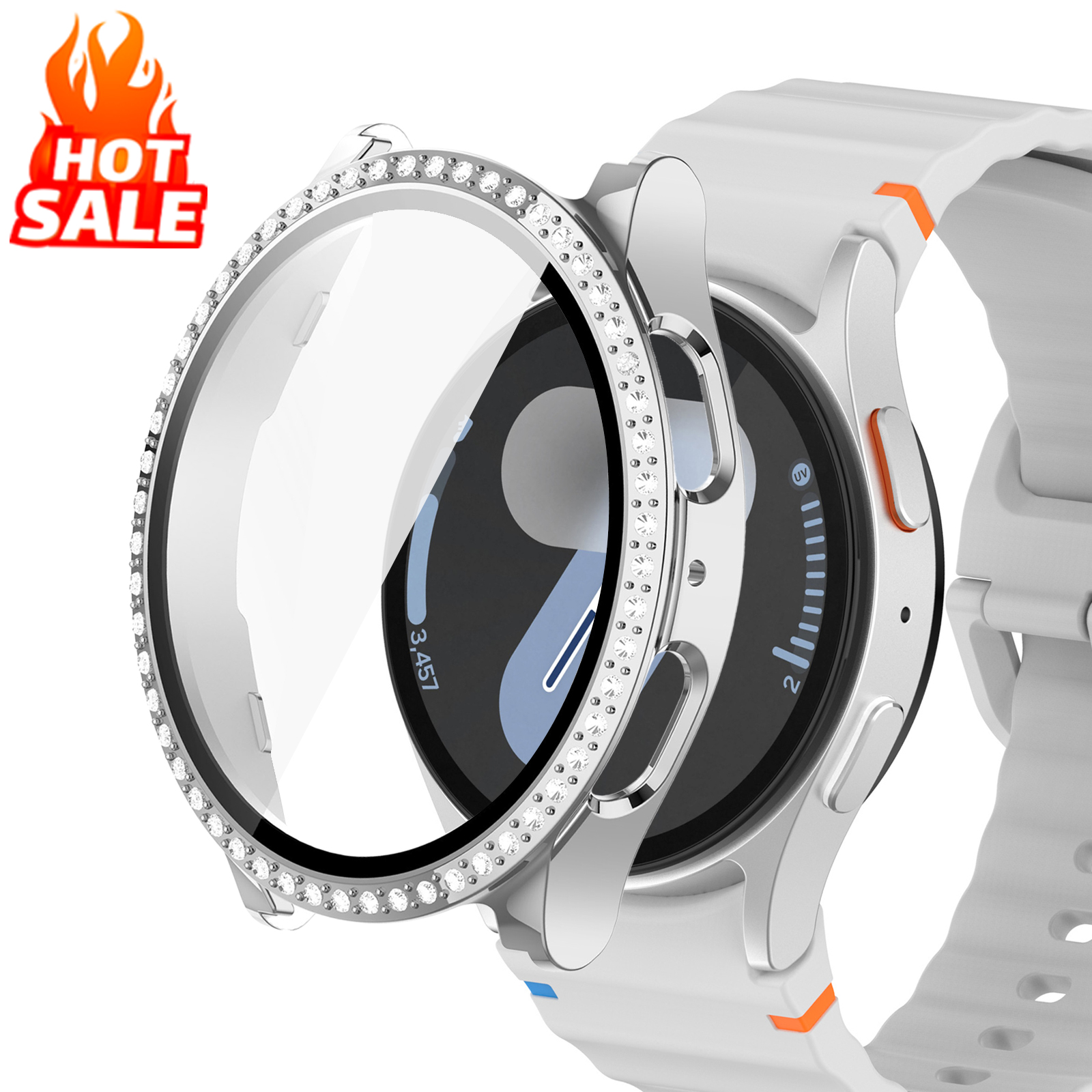 Glass+Diamond Case for Samsung - Smartwatch Watch Accessories For Women incelemesi ve fiyatı