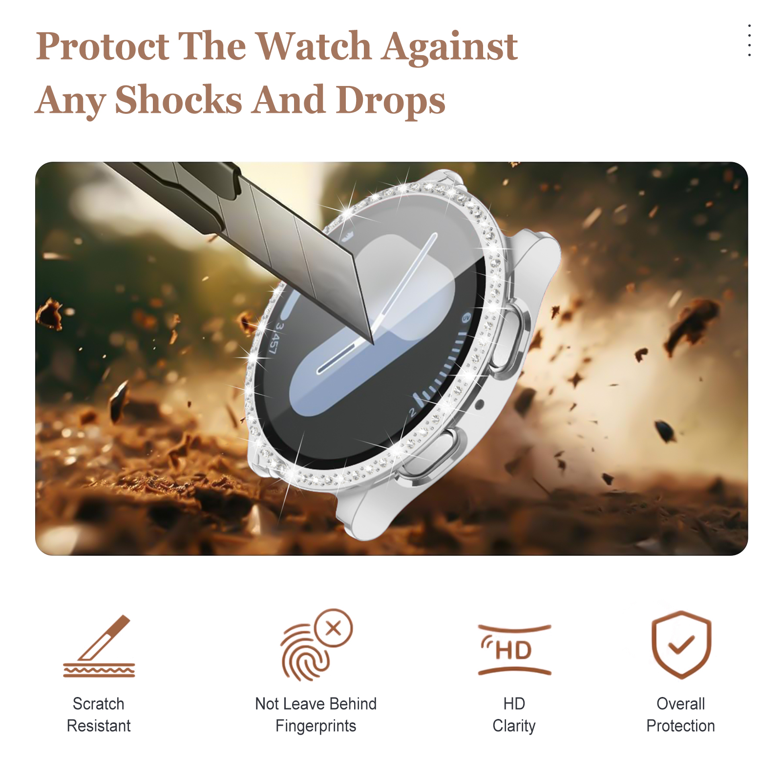Glass+Diamond Case for Samsung - Smartwatch Watch Accessories For Women incelemesi ve fiyatı